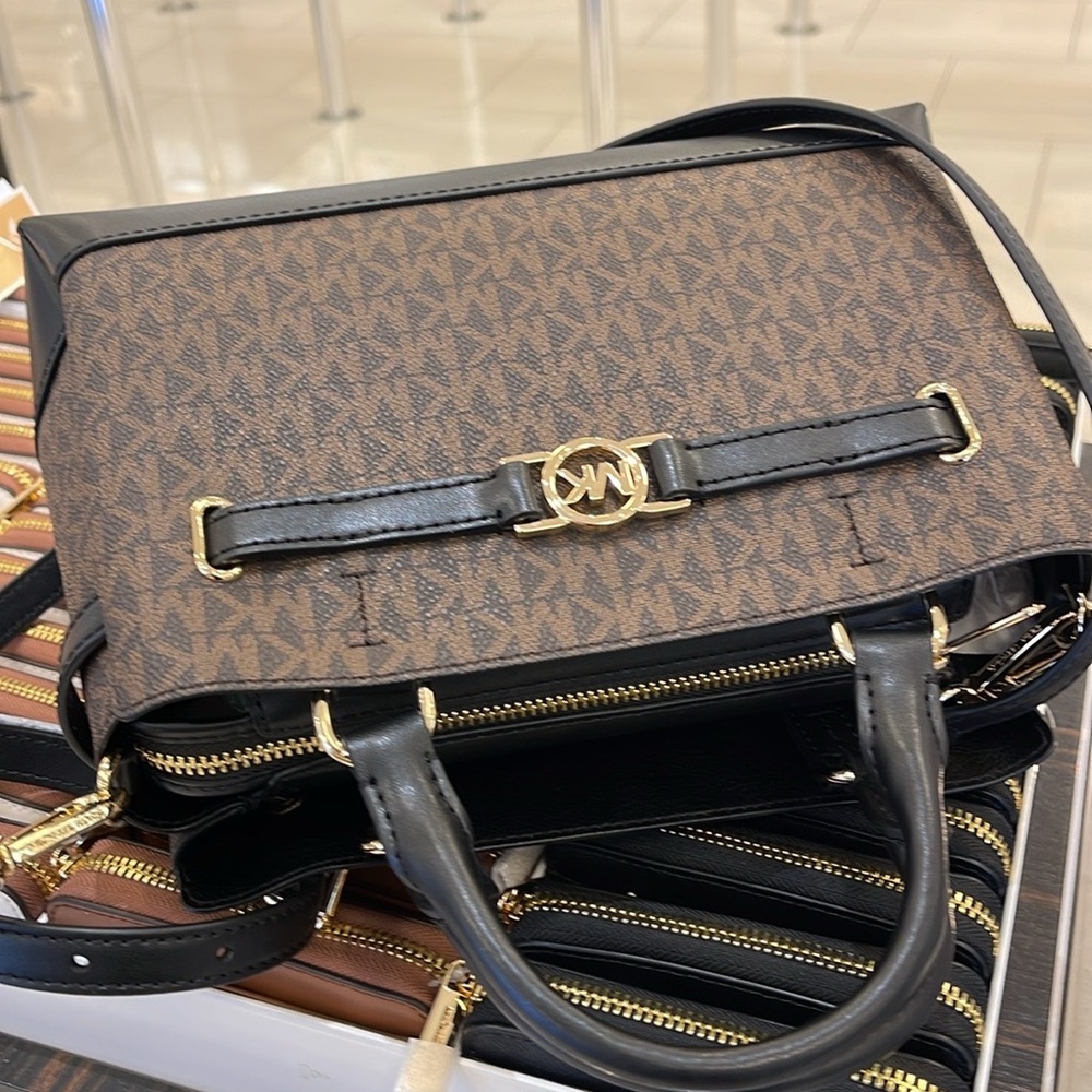 Michael Kors Reed Small Belted Logo Satchel Crossbody Center Zip Bag Purse 
NWT - Picture 7 of 16